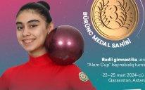 Azərbaycanın bədii gimnastı Qazaxıstanda bürünc medal qazanıb