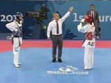 Azərbaycanlı taekvondoçu olimpiya çempionunu məğlub edərək yarımfinala yüksəlib