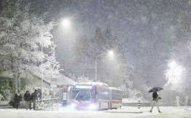 Güclü qar Bakıya gələn avtobuslara problem yaratdı