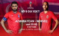 Bu gün futbol üzrə Azərbaycan yığması Norveçlə qarşılaşacaq