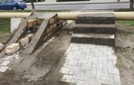 Piyadaların hərəkətinə mane olan qaz xətti torpaq altına köçürüldü (FOTOLAR)