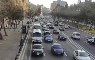 Bakının bir sıra yollarında tıxac yaranıb