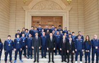 İlham Əliyev Avropa çempionatının iştirakçılarını qəbul etdi (YENİLƏNİB/FOTO)