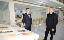 Prezident Sabirabad Sənaye Məhəlləsində toxum istehsalı müəssisəsinin fəaliyyəti ilə tanış olub