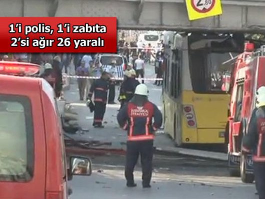 Polisləri daşıyan avtobus partladı:  26 yaralı