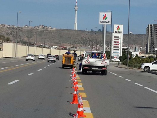 Bakının bu yollarında xüsusi zolaqlar çəkilir   -FOTO+SİYAHI