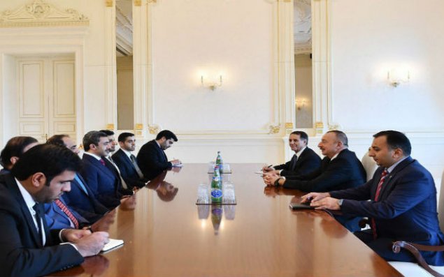 İlham Əliyev Birləşmiş Ərəb Əmirliklərinin nümayəndə heyətini qəbul edib