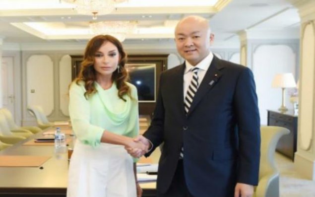 Mehriban Əliyeva Yaponiyanın xarici işlər nazirinin parlamentari müavini ilə görüşüb - Foto
