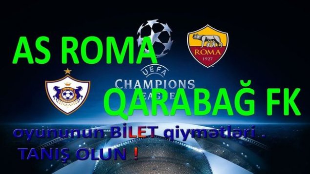 “Qarabağ” – “Roma” oyununa bu qədər bilet satılıb