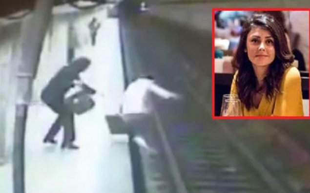 Metroda dəhşətli anlar: qadın 25 yaşlı qızı qatarın altına atdı - VİDEO