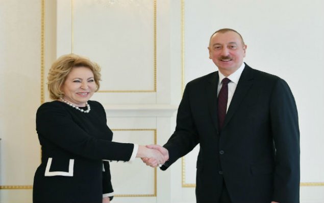 Prezident İlham Əliyev Rusiya Federasiya Şurasının sədrini qəbul edib – FOTO
