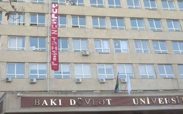 BDU universitetin binasından şüar asılmasına münasibət bildirib