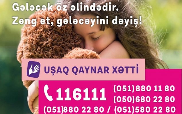 10 yanvar, 2020  Azercell-in dəstəyi ilə fəaliyyət göstərən “Uşaq Qaynar Xətt” xidmətinə 2019-cu il ərzində 5061 müraciət daxil olub