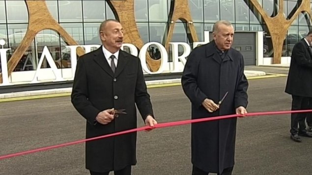 Azərbaycan və Türkiyə prezidentləri Füzuli Beynəlxalq Hava Limanının açılışında
