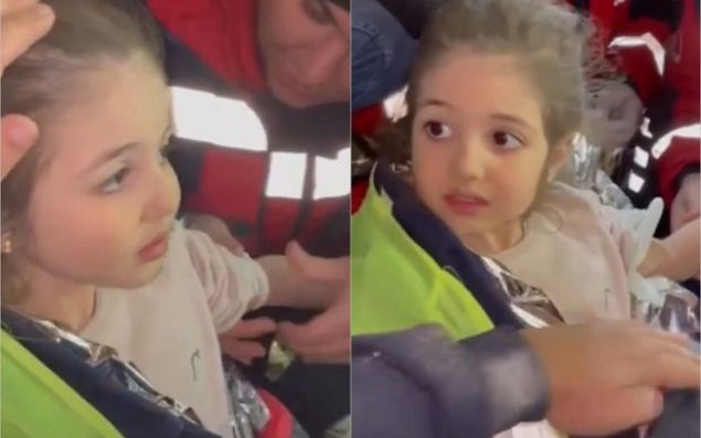 Dörd gün sonra dağıntılar altından çıxarılan qızcığazın sözləri hər kəsi güldürdü - VİDEO