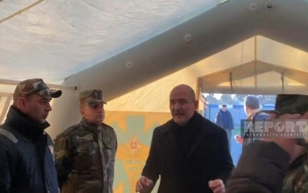 Süleyman Soylu FHN-in səhra hospitalına gəldi - Video