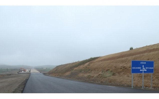 Ağdam-Füzuli avtomobil yolunun inşası üzrə işlərin 82 %-i icra olunub