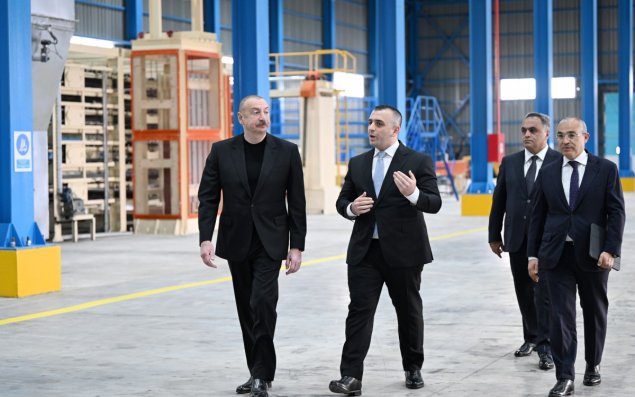 Goranboyda tikinti materialları istehsalı müəssisəsi istifadəyə verilib - YENİLƏNİB
