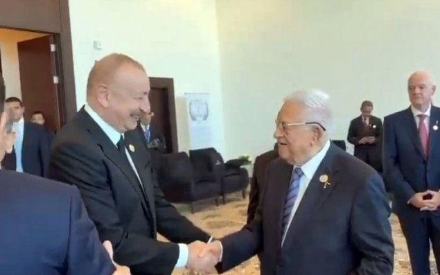 Azərbaycan Prezidenti Mahmud Abbasla görüşüb