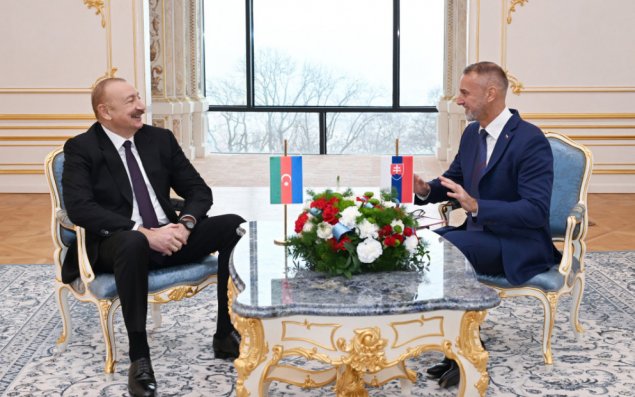 Prezident İlham Əliyevin Slovakiya Milli Şurasının sədri ilə təkbətək və geniş tərkibdə görüşləri olub