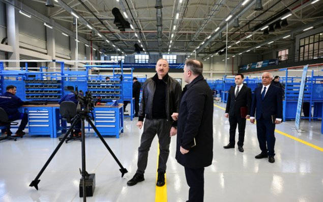 Prezident Tərtər elektromexanika zavodunun yenidənqurmadan sonra açılışında iştirak edib - YENİLƏNİB