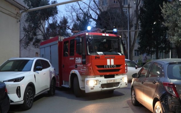 FHN Bakıda növbəti şərti yanğın təlimi keçirib - VİDEO