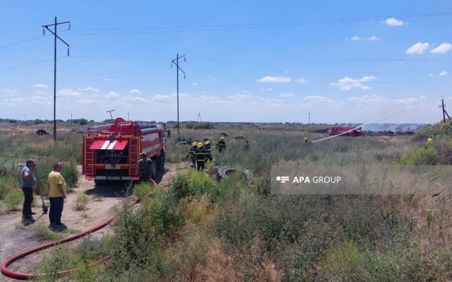 Hacıqabulda açıq ərazidə təkər tullantıları yanır