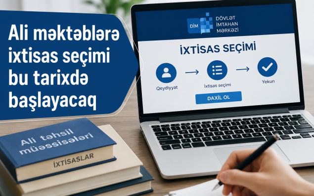 Ali məktəblərə ixtisas seçimi bu tarixdə başlayacaq