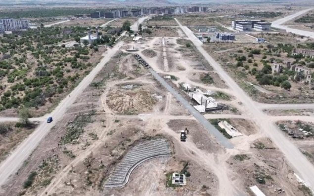 Ağdamda Mərkəzi parkın tikintisi davam etdirilir