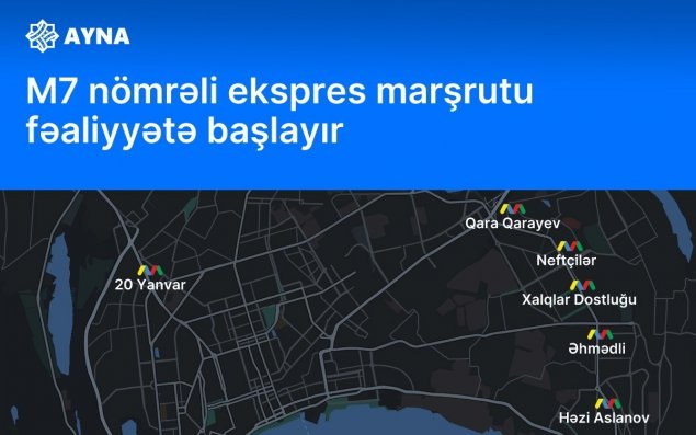 Bakıda yeni ekspres marşrut xətti fəaliyyətə başlayır