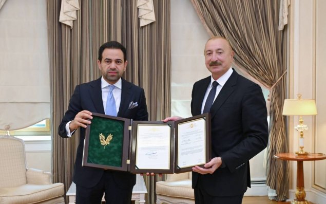 Prezident İlham Əliyevə “Zayed İnsan Qardaşlığı Mükafatı”nın sertifikatı təqdim edilib