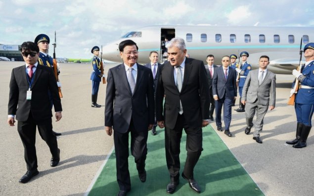 Laos Prezidenti Azərbaycana rəsmi səfərə gəlib