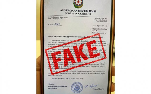 Xəstəxanalarda hicab məhdudiyyəti ilə bağlı yayılan sənəd saxtadır